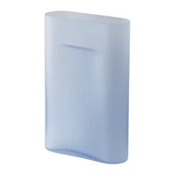 Jarrón Ridge vidrio escarchado 35 cm, Light blue