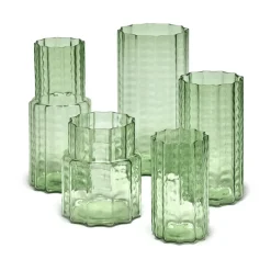 Jarrón Waves 01 21 cm, Green-clear