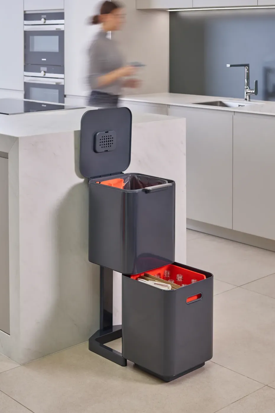 Joseph Joseph Totem Compact cubo de basura 40 L, Graphite