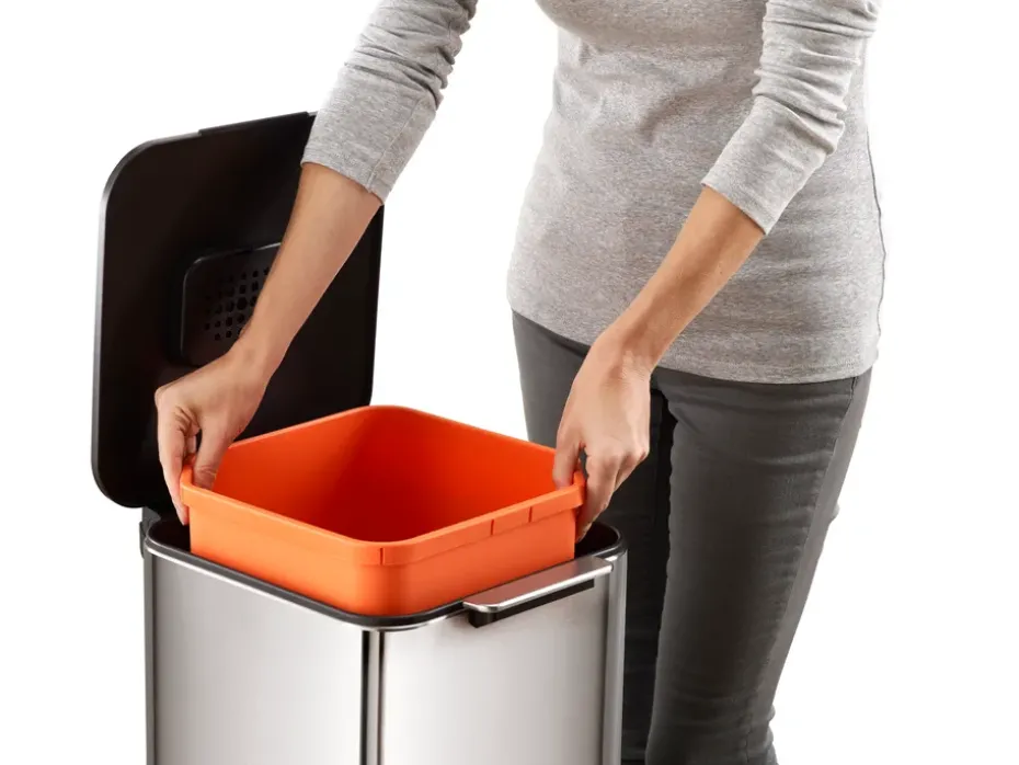 Joseph Joseph Totem Compact cubo de basura 40 L, Stainless steel