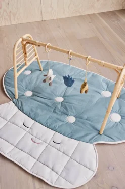 Juguetes para manta de actividades Dino, Beige-saffron-aqua blue