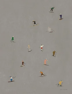 Lámina Skiers 40x50 cm, gris