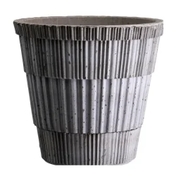 Maceta con plato Atlas raw, Grey, Ø14 cm