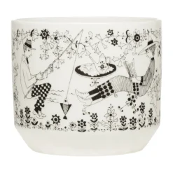 Maceta Emilia Ø14 cm, Negro-blanco