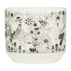 Maceta Emilia Ø14 cm, Negro-blanco