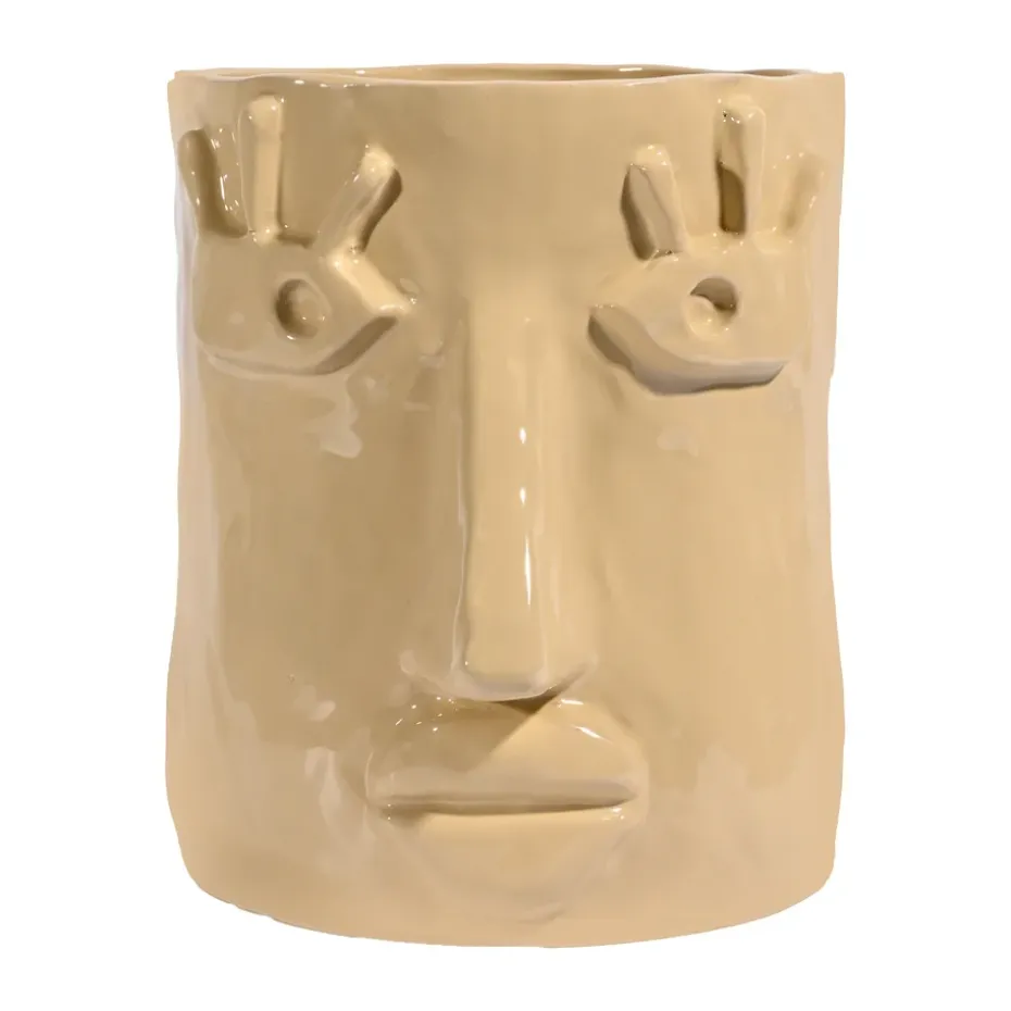 Maceta Facy L 24x19x22 cm, Beige