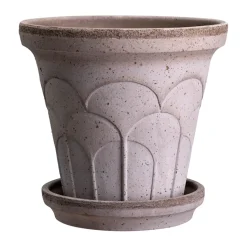 Maceta Fleur con plato, 2 piezas, Gris, Ø18 cm