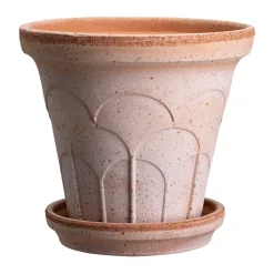 Maceta Fleur con plato, 2 piezas, Rosa, Ø18 cm