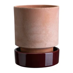 Maceta Hoff, Ø16 cm, Raw Rosa-Deep Burgundy