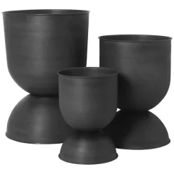 Maceta Hourglass mediana Ø40 cm, negro-gris oscuro