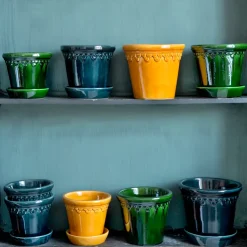 Maceta Københavner esmaltada Ø10 cm, verde