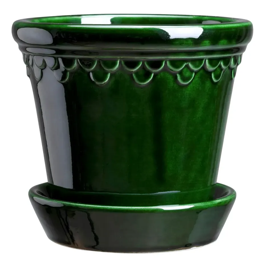 Maceta Københavner esmaltada Ø16 cm, verde