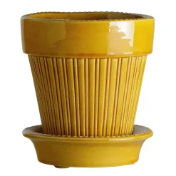 Maceta Simona esmaltada Ø16 cm, amarillo