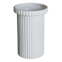 Maceta Stripe grande h22 cm Ø12 cm, Shiny white