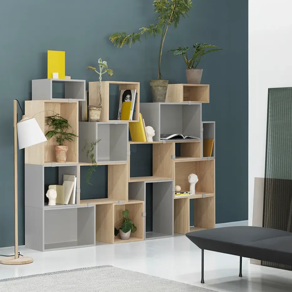 Módulo de estantería Stacked 2.0 abierto, large, roble