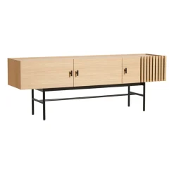 Mesa auxiliar Array baja, 150 cm, Roble pigmentado blanco