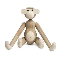 Mono de madera pequeño, roble sin tratar y arce