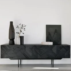 Mueble multimedia Graphic, Black 162 cm