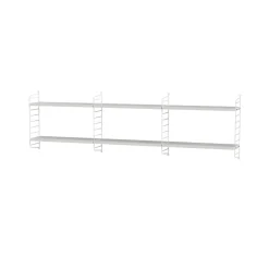 Panel de pared String, Blanco, 50x20 cm, paquete de 2