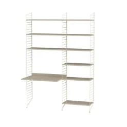 Panel de suelo String, Beige, 200x30 cm, paquete de 2