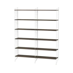 Panel de suelo String, Blanco, 200x30 cm, paquete de 2