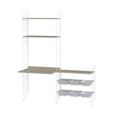 Panel de suelo String, Blanco, 200x30 cm, paquete de 2