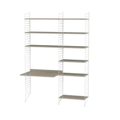 Panel de suelo String, Blanco, 200x30 cm, paquete de 2