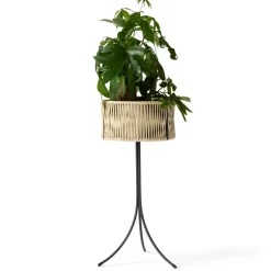 Pedestal para plantas Umanoff ratán-acero, h69 cm Ø36,5 cm