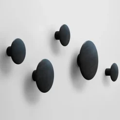 Perchero de pared The Dots, negro, extra pequeño