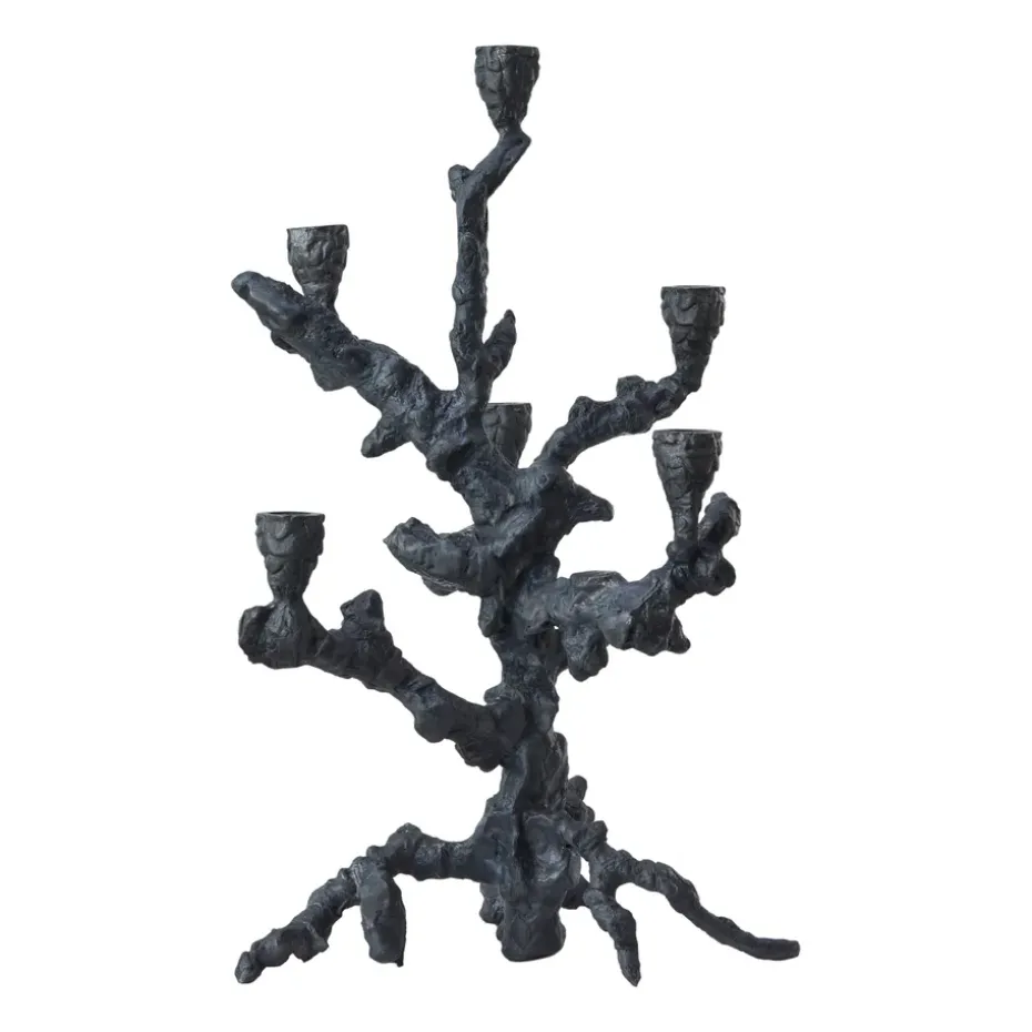 Portavelas Apple tree L 53 cm, Gris oscuro
