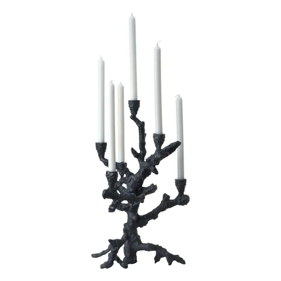 Portavelas Apple tree L 53 cm, Gris oscuro