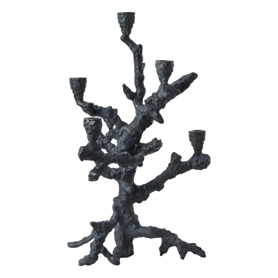 Portavelas Apple tree L 53 cm, Gris oscuro