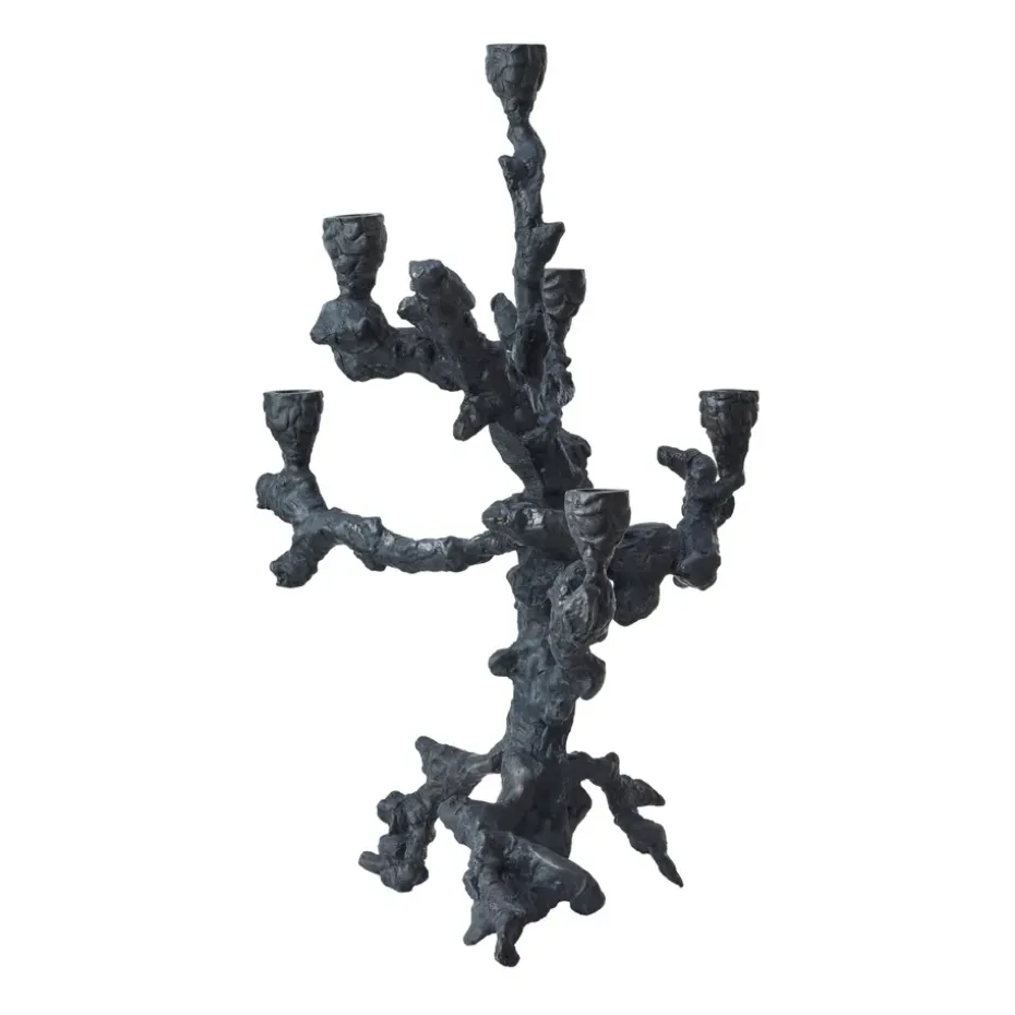 Portavelas Apple tree L 53 cm, Gris oscuro