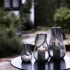 Portavelas Design With Light smoke, 16 cm