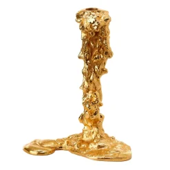 Portavelas Drip L 25 cm, Dorado