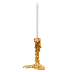 Portavelas Drip L 25 cm, Dorado
