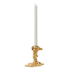 Portavelas Drip S 14 cm, Dorado