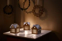 Portavelas Gingerbread casa, Christmas barn 11,5 cm