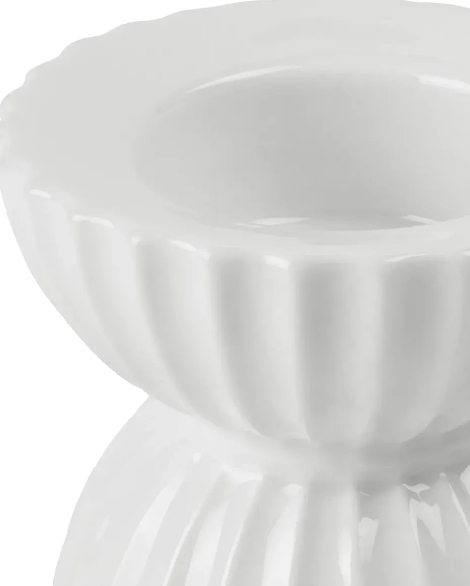 Portavelas Lyngby Tura Ø8 cm, blanco