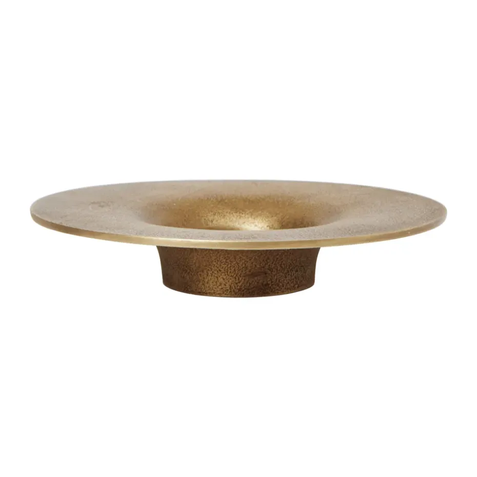 Portavelas Soothe block Ø16 cm, Brass Finish