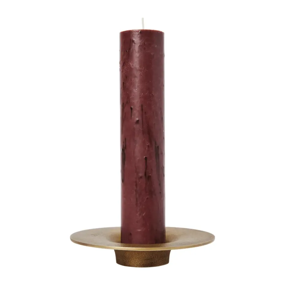 Portavelas Soothe block Ø16 cm, Brass Finish