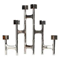 Portavelas Square Folding 55x40 cm, Plateado