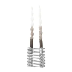 Portavelas Wavela 15,5x14,5 cm, Plata
