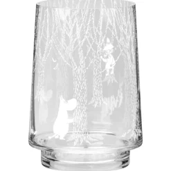 Portavelas/Jarrón In the Woods 20 cm, transparente-blanco