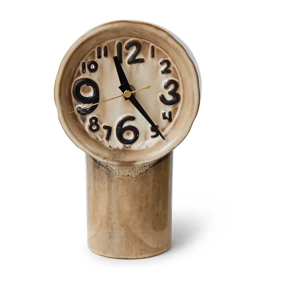 Reloj de cerámica retro 23,5 cm, Cream