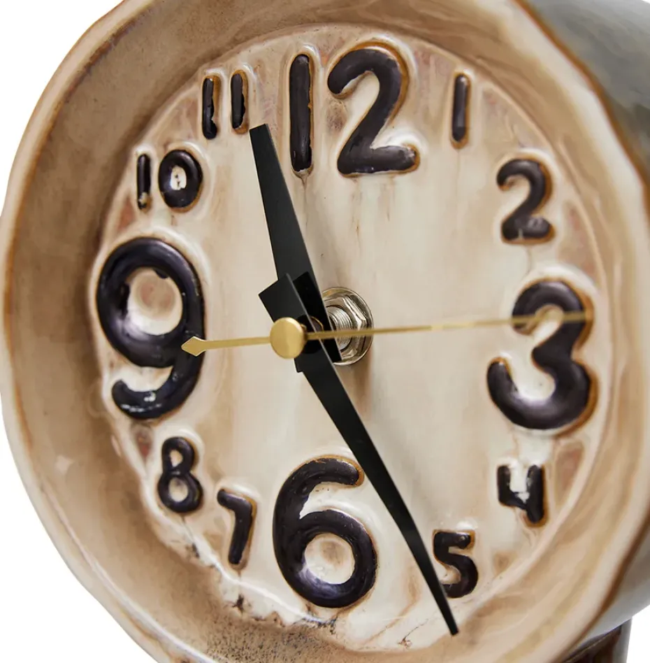 Reloj de cerámica retro 23,5 cm, Cream