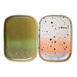 Set de 2 bandejas pequeñas 70's, Asteroids / Grass
