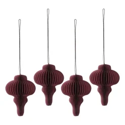 Set de 4 bolas de Navidad Spira, Rojo