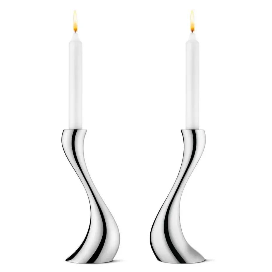 Set de 2 candeleros Cobra, medianos, 20 cm