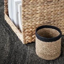 Set de 3 cestas Emil small, natural-negro